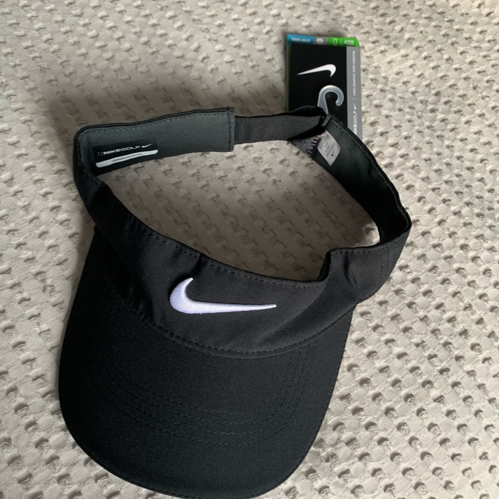 Nike Black Visor with White Logo